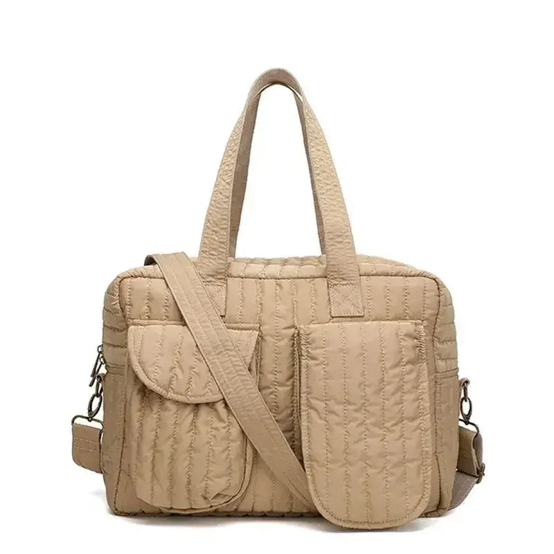 Sac à Lange à Bandoulière Sac à Langer en Coton Matelassé Doux et Grande Capacité