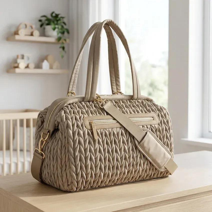 Sac à Lange à Bandoulière Grand Sac à Langer Grande Capacité avec Organisation Intelligente