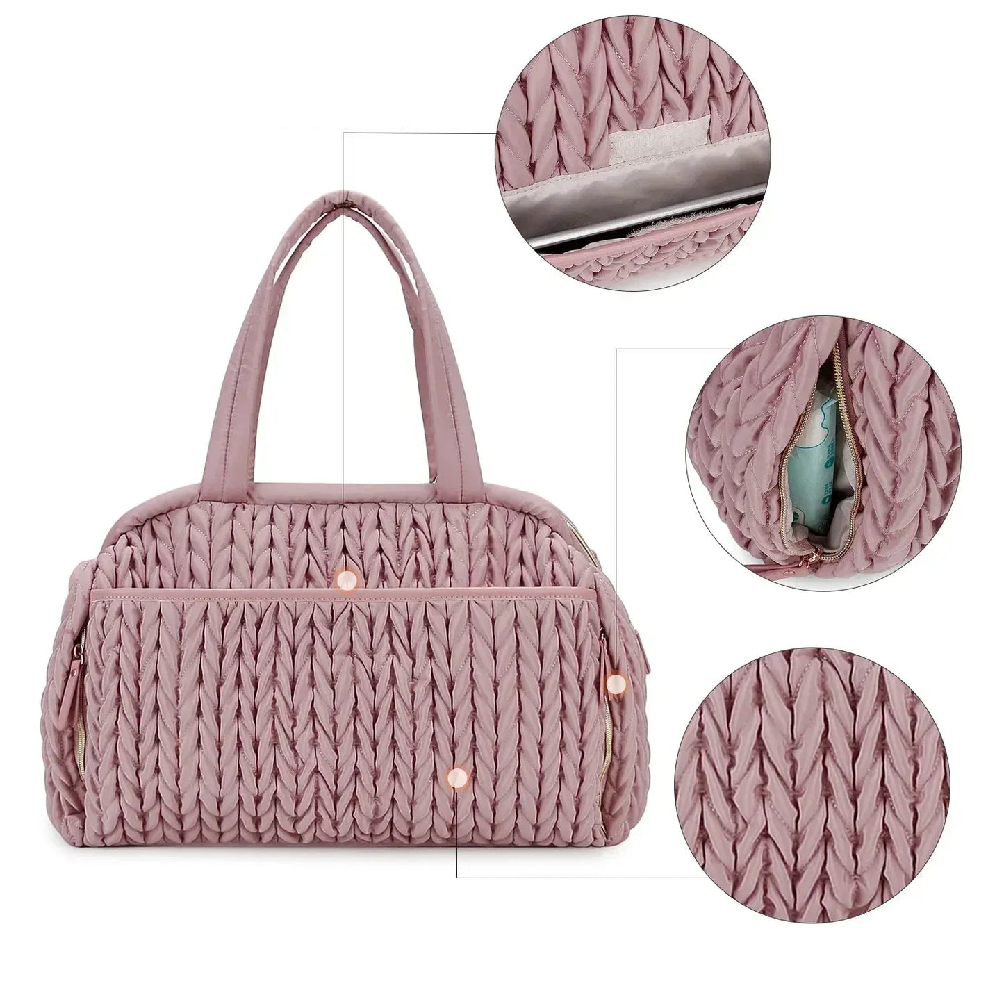 Sac à Lange à Bandoulière Grand Sac à Langer Grande Capacité avec Organisation Intelligente