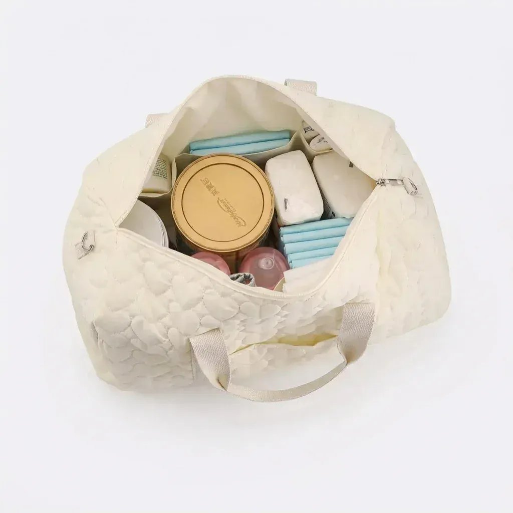 Sac à Lange à Bandoulière Sac à Langer Maternité Grande Capacité Matelassé et Élégant
