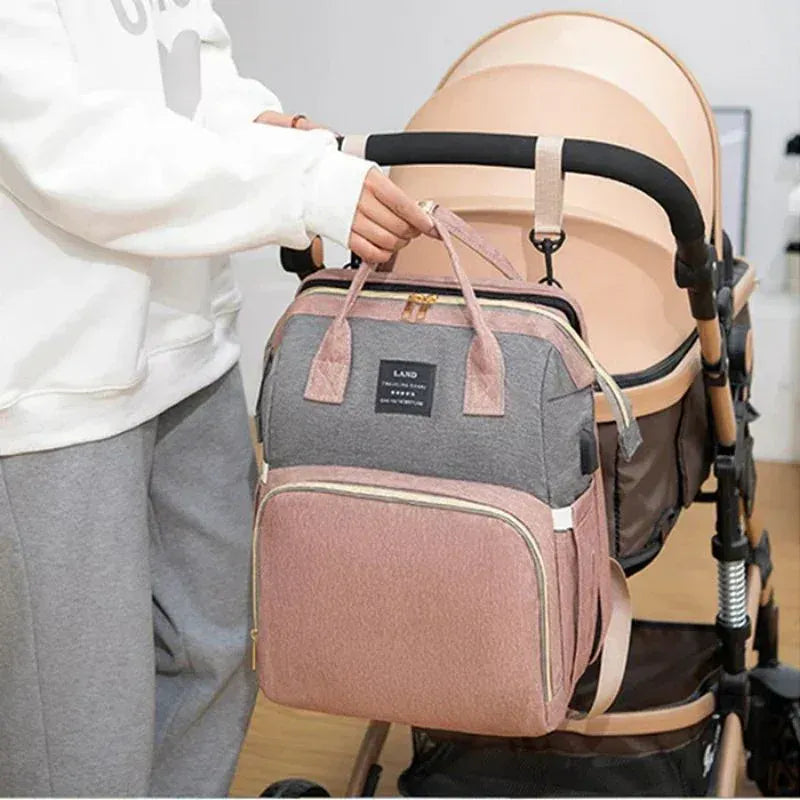 Sac à Dos à Langer Sac à Langer avec Lit – Sac Multifonction Bébé avec Lit d’Appoint
