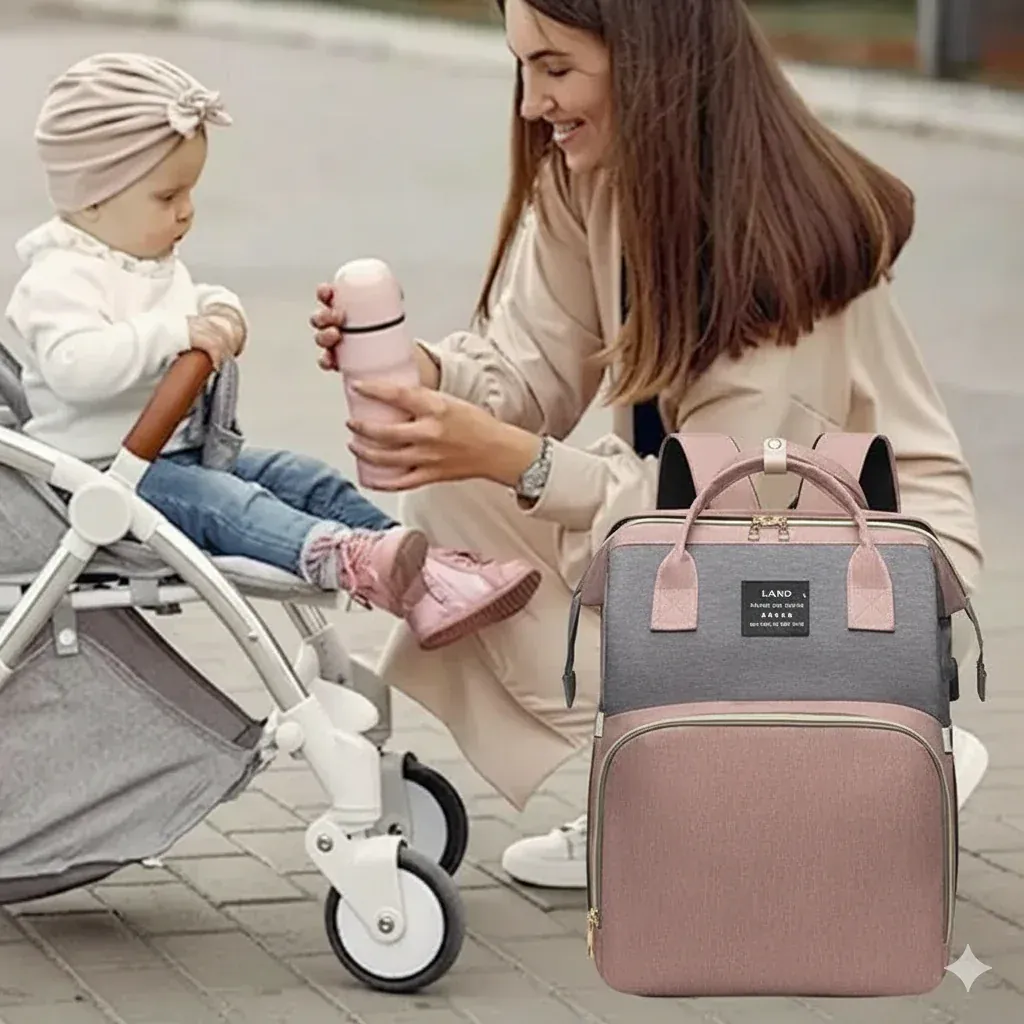 Sac à Dos à Langer Sac à Langer avec Lit – Sac Multifonction Bébé avec Lit d’Appoint