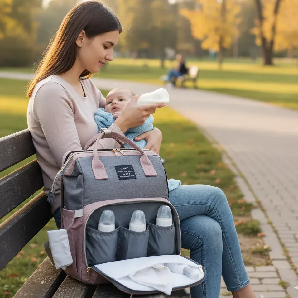 Sac à Dos à Langer Sac à Langer avec Lit – Sac Multifonction Bébé avec Lit d’Appoint