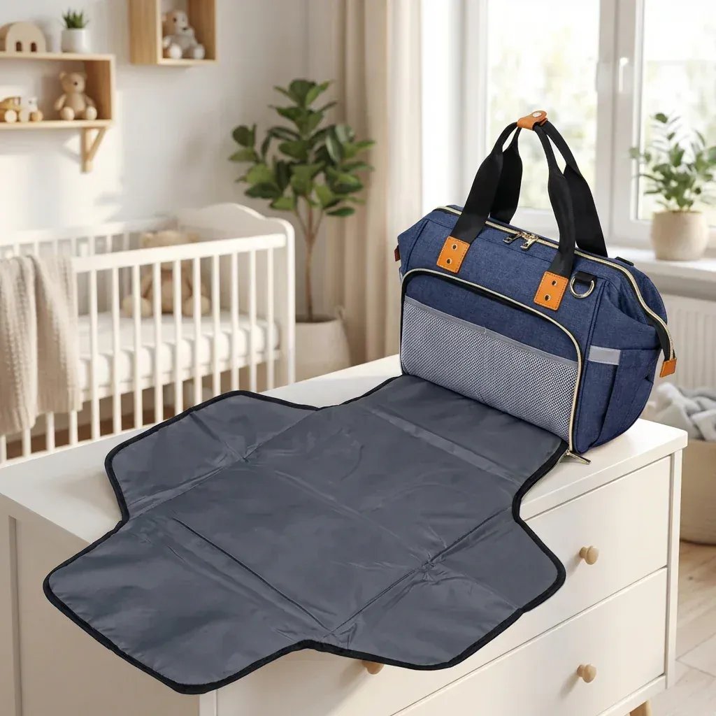 Sac à Lange à Bandoulière Sac à Langer avec Tapis de Change – Sac à Langer Bébé Pratique et Waterproof