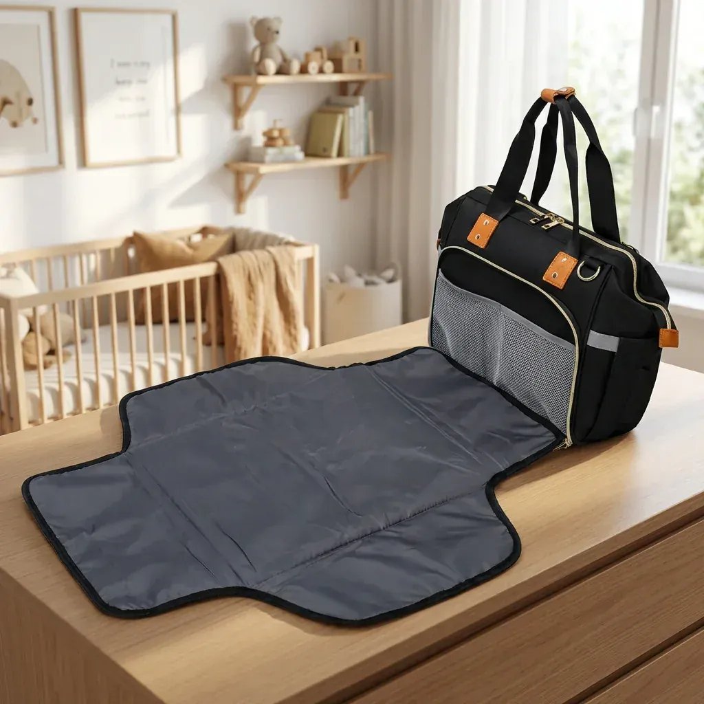 Sac à Lange à Bandoulière Sac à Langer avec Tapis de Change – Sac à Langer Bébé Pratique et Waterproof