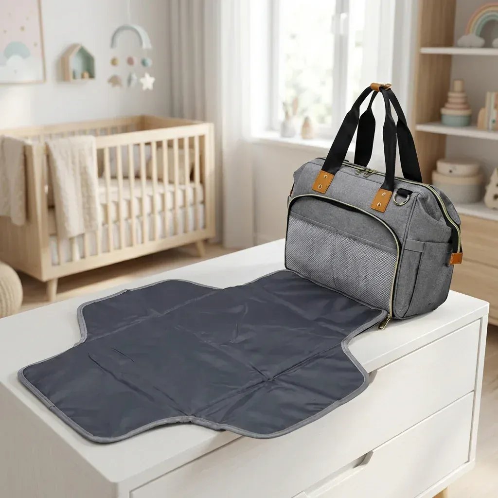 Sac à Lange à Bandoulière Sac à Langer avec Tapis de Change – Sac à Langer Bébé Pratique et Waterproof