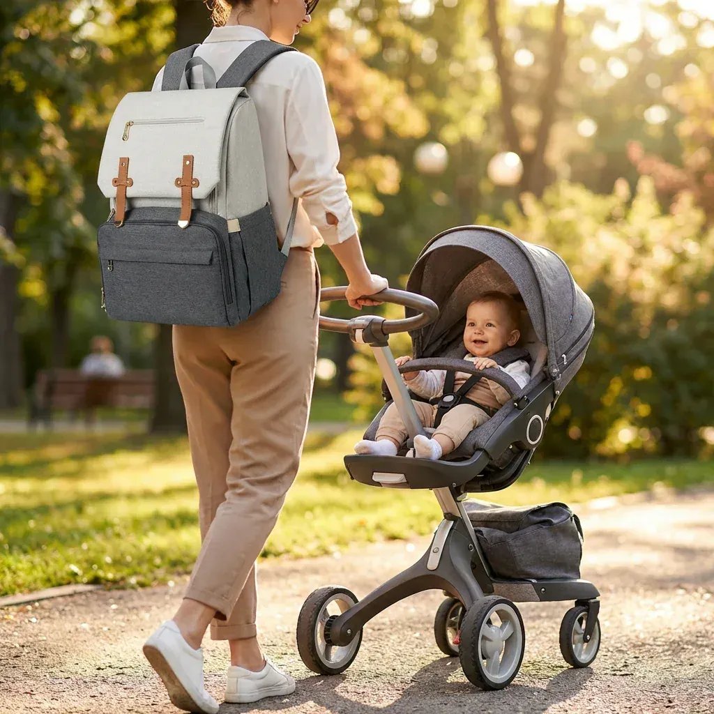 Sac à Dos à Langer Sac à Langer avec USB Grande Capacité Waterproof