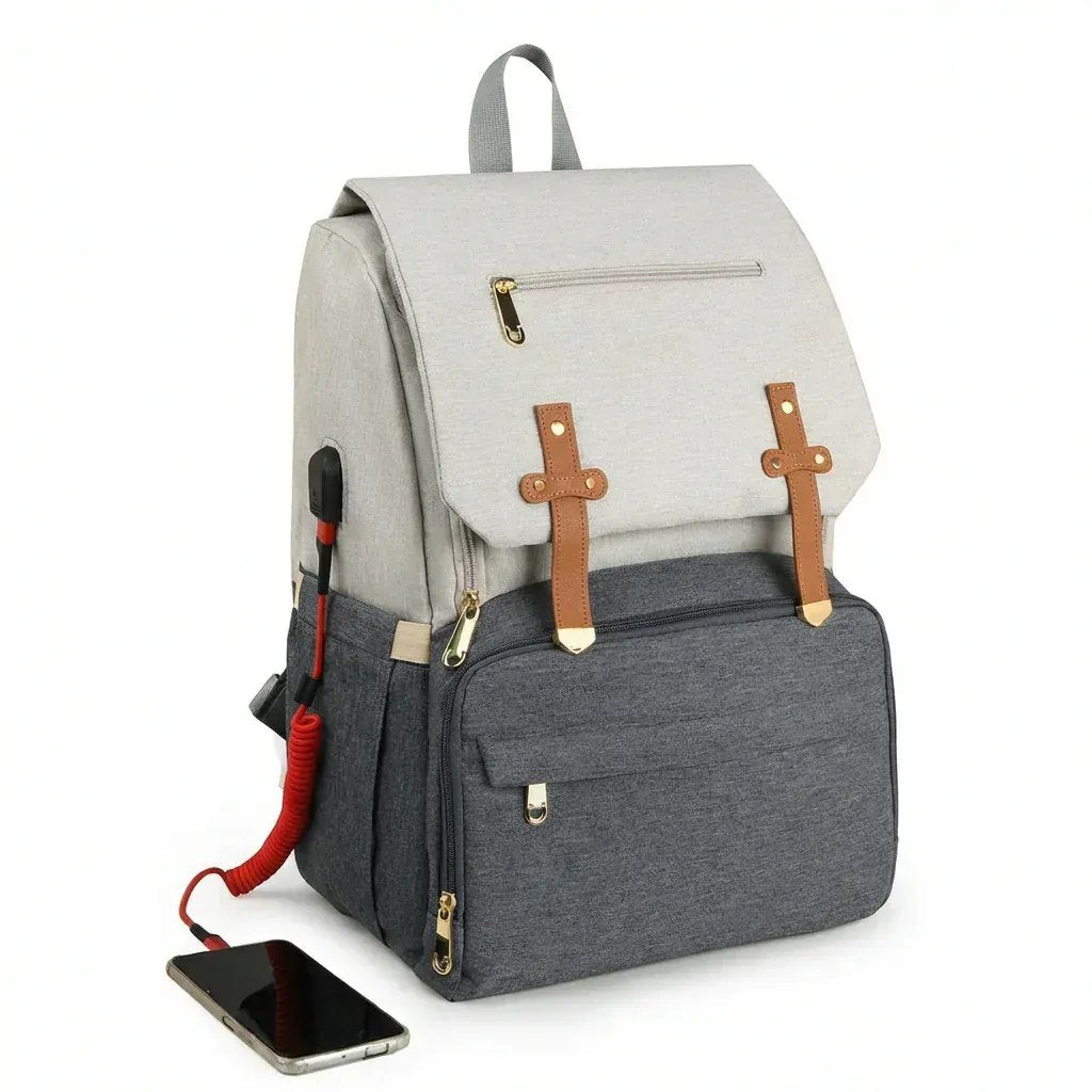 Sac à Dos à Langer Sac à Langer avec USB Grande Capacité Waterproof