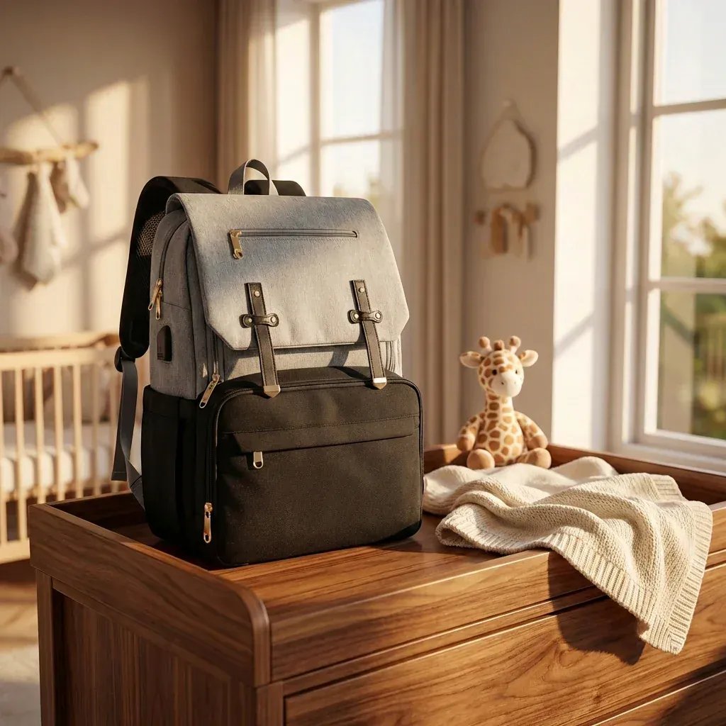 Sac à Dos à Langer Sac à Langer avec USB Grande Capacité Waterproof