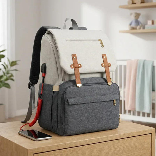 Sac à Dos à Langer Sac à Langer avec USB Grande Capacité Waterproof