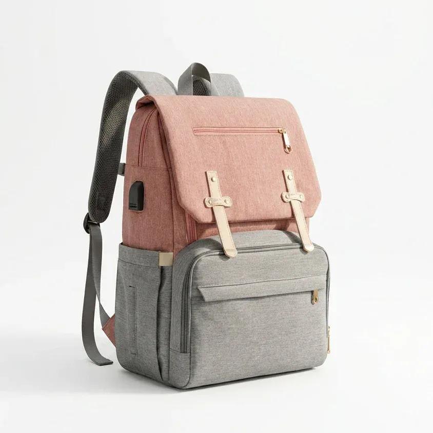 Sac à Dos à Langer Sac à Langer avec USB Grande Capacité Waterproof
