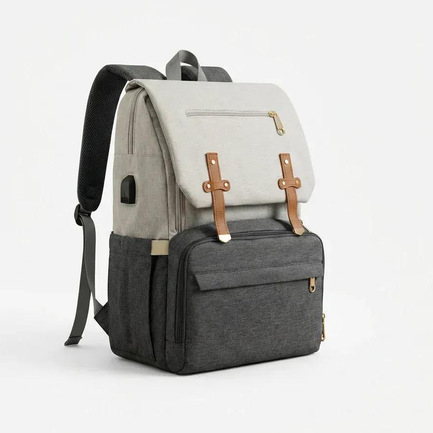 Sac à Dos à Langer Sac à Langer avec USB Grande Capacité Waterproof
