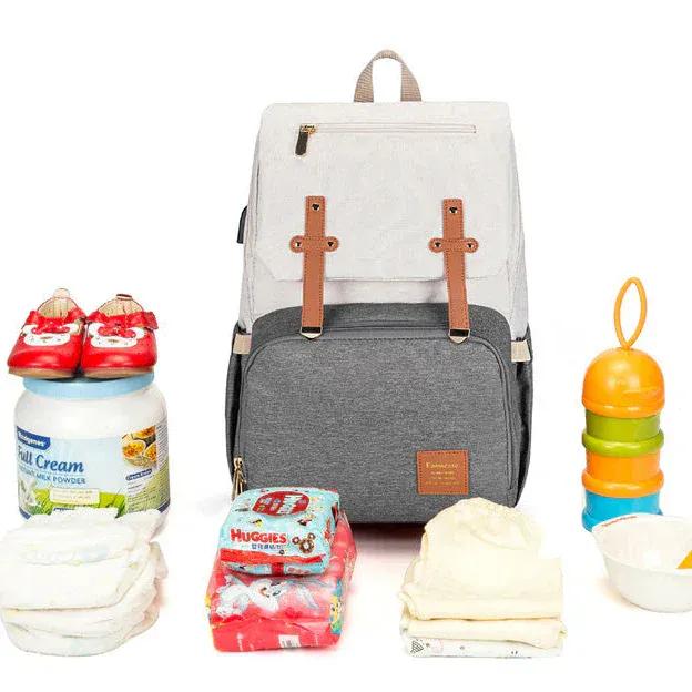 Sac à Dos à Langer Sac à Langer avec USB Grande Capacité Waterproof