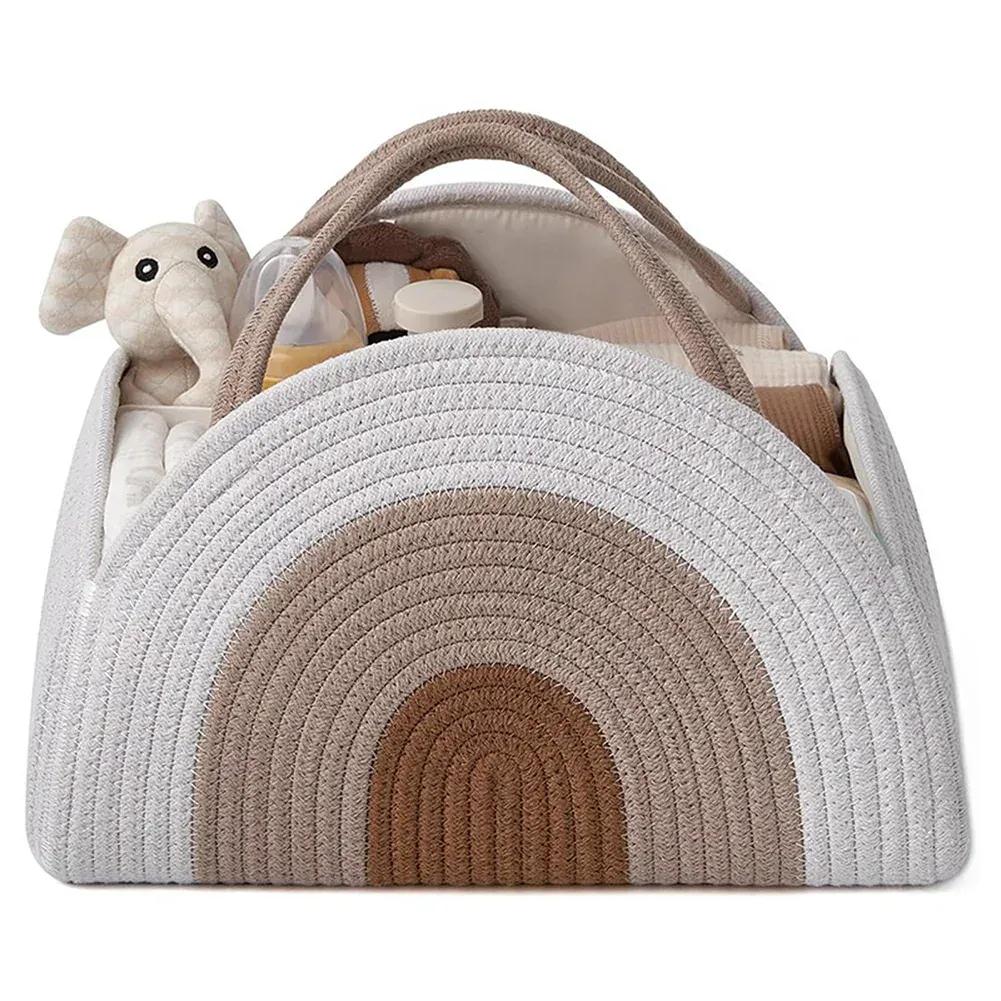 Sac à Lange à Bandoulière Sac à Langer Bébé Compact et Rigide en Coton Bio Minimaliste