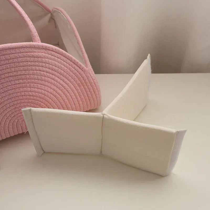 Sac à Lange à Bandoulière Sac à Langer Bébé Compact et Rigide en Coton Bio Minimaliste