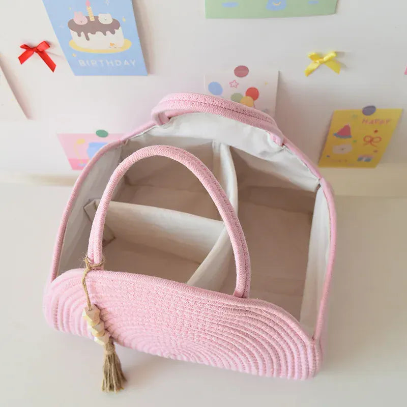Sac à Lange à Bandoulière Sac à Langer Bébé Compact et Rigide en Coton Bio Minimaliste
