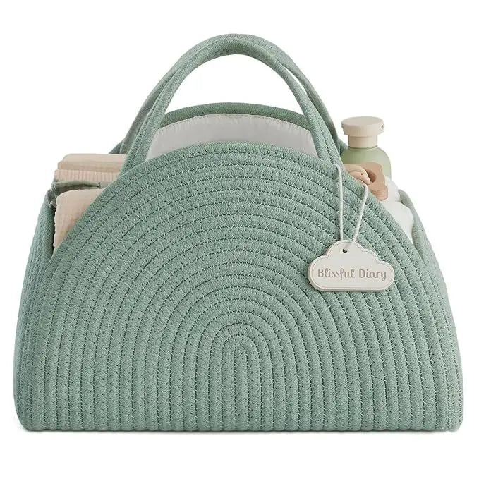 Sac à Lange à Bandoulière Sac à Langer Bébé Compact et Rigide en Coton Bio Minimaliste