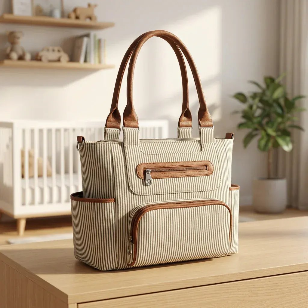 Sac à Lange à Bandoulière Sac à Langer Bébé Organisation Optimale avec Ensemble Complet 7 Pièces