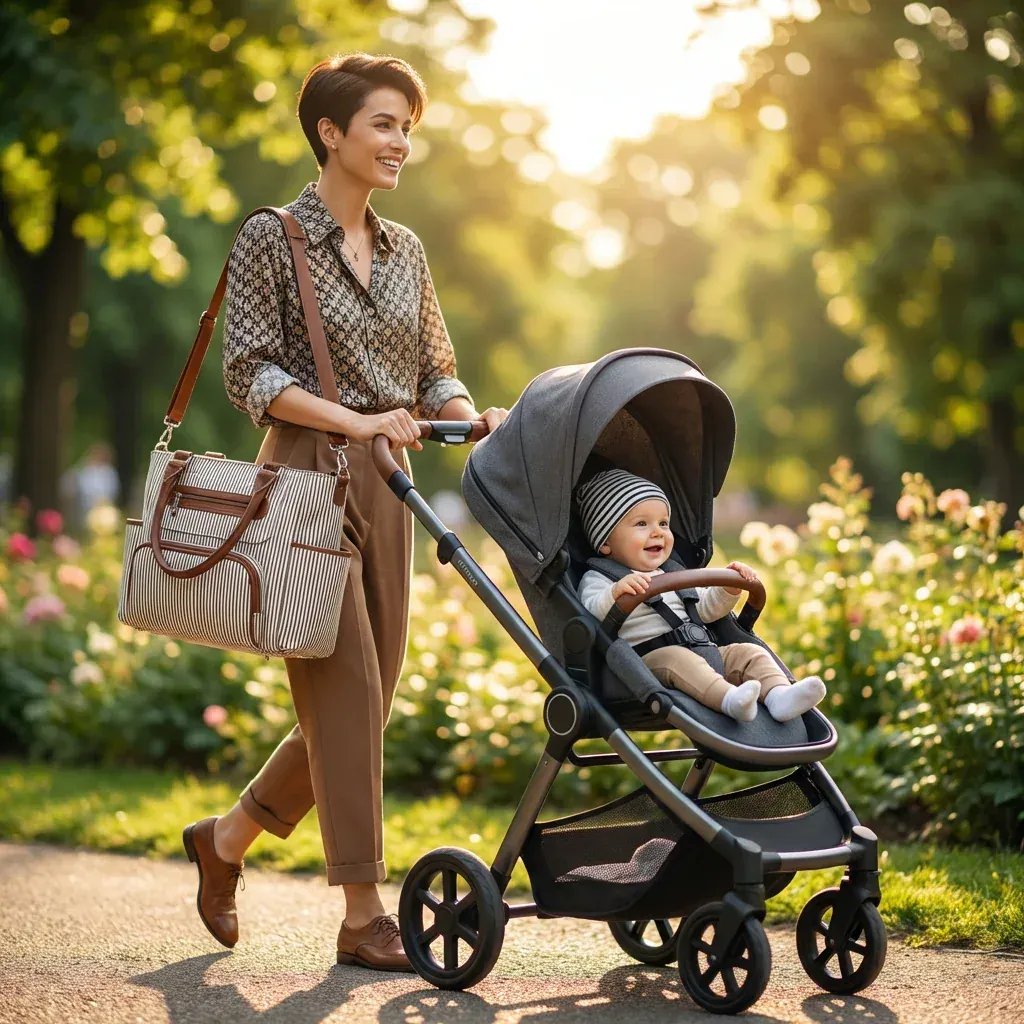 Sac à Lange à Bandoulière Sac à Langer Bébé Organisation Optimale avec Ensemble Complet 7 Pièces