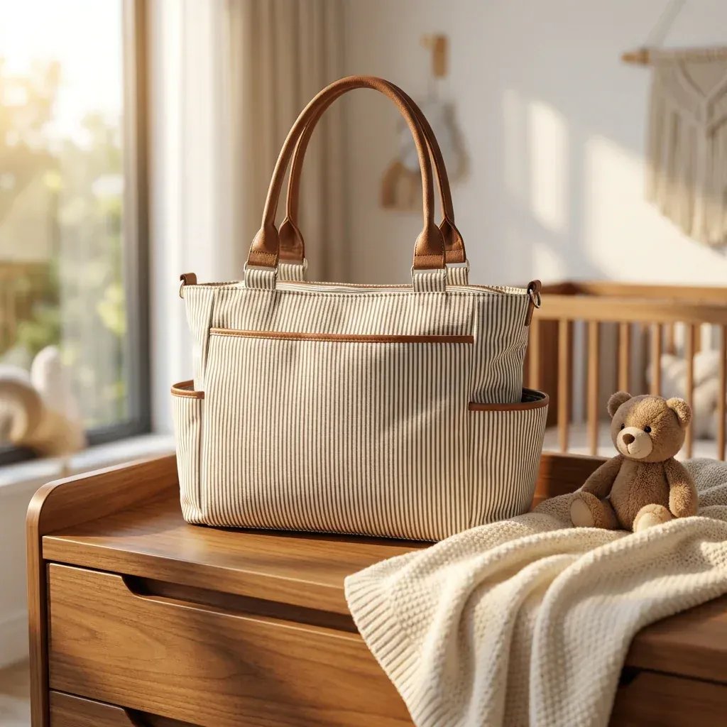 Sac à Lange à Bandoulière Sac à Langer Bébé Organisation Optimale avec Ensemble Complet 7 Pièces