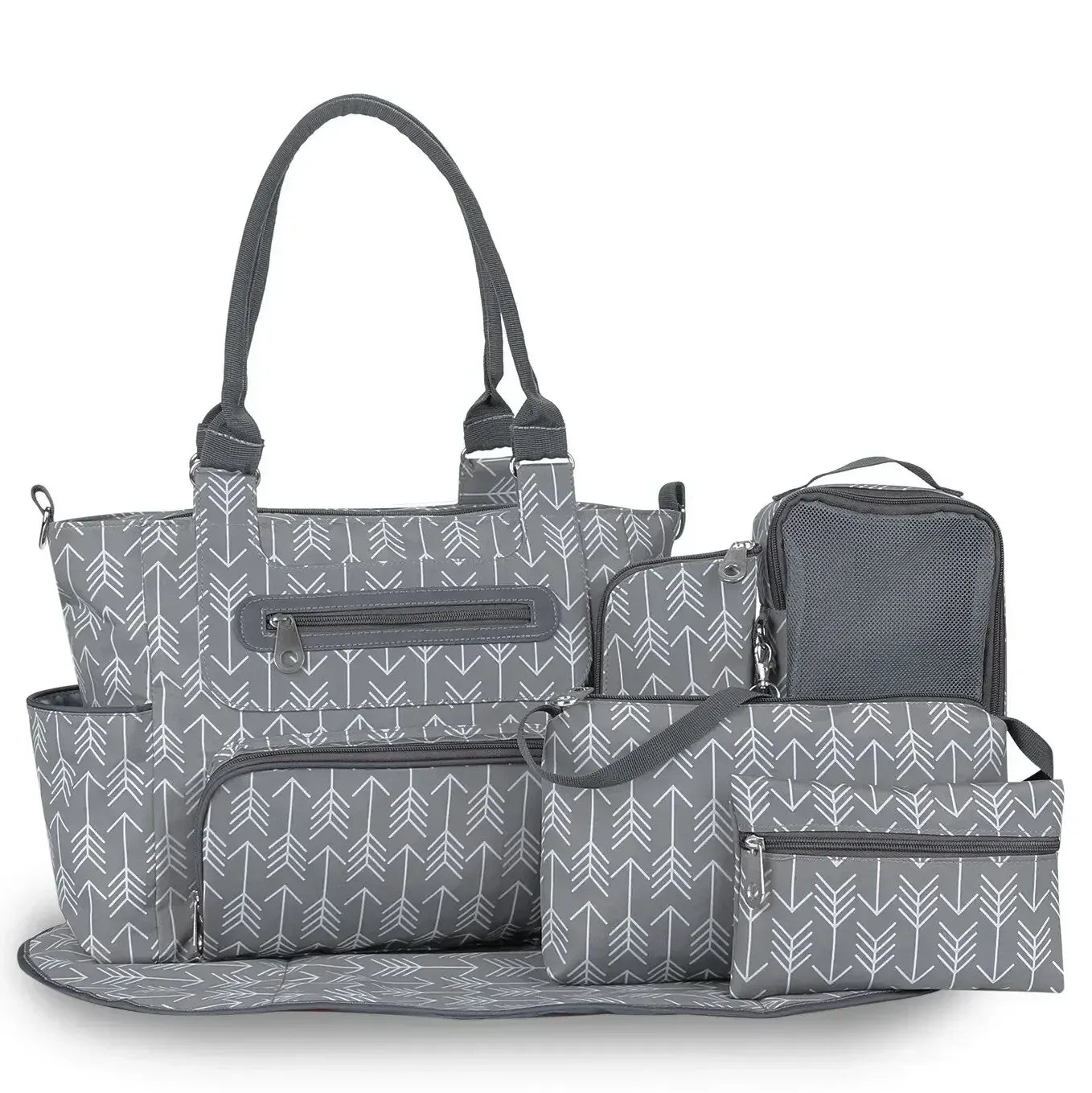 Sac à Lange à Bandoulière Sac à Langer Bébé Organisation Optimale avec Ensemble Complet 7 Pièces