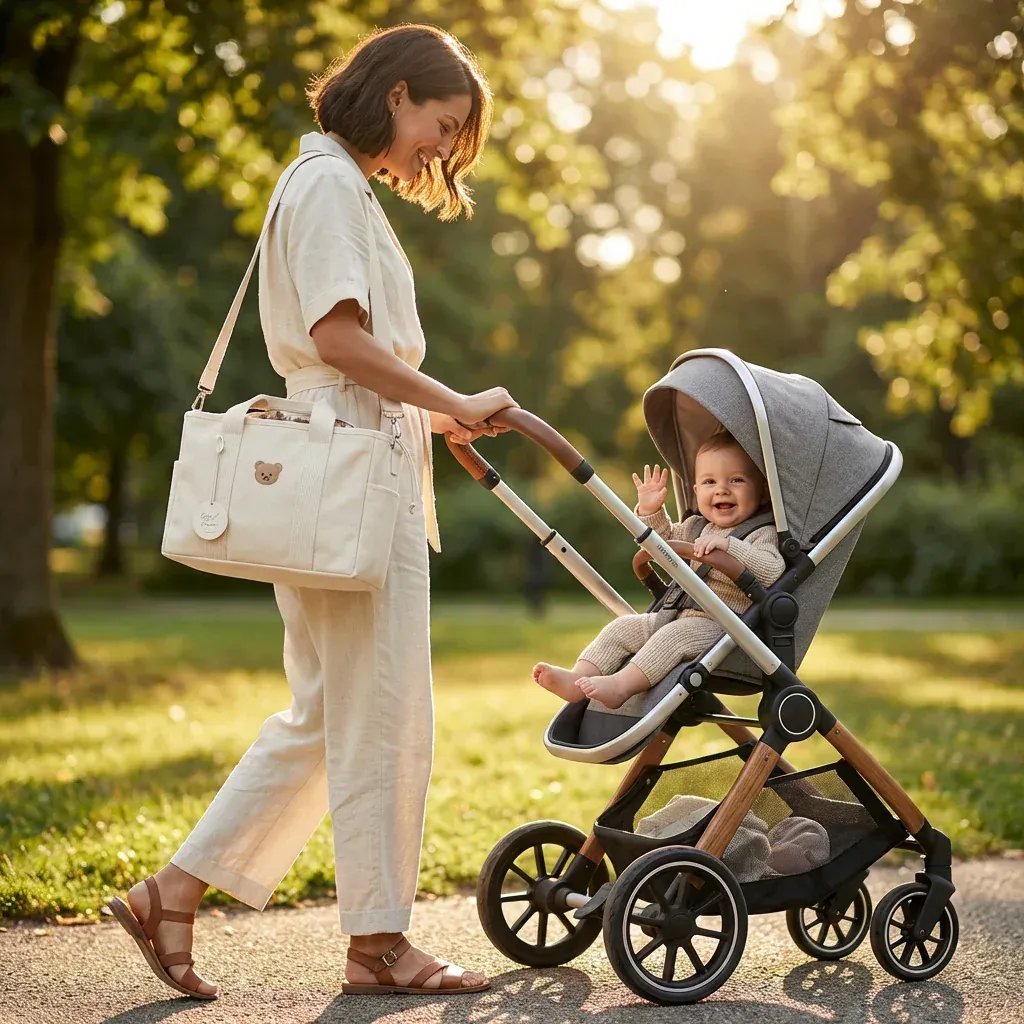 Sac à Lange à Bandoulière Sac à Langer Cabas Pratique et Élégant avec Grande Capacité Organisée