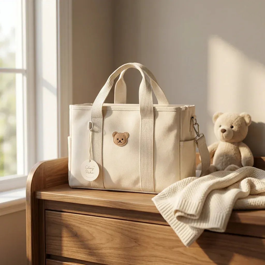 Sac à Lange à Bandoulière Sac à Langer Cabas Pratique et Élégant avec Grande Capacité Organisée