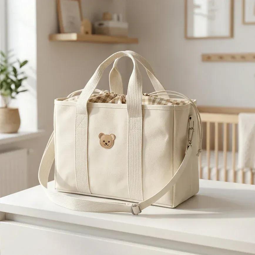 Sac à Lange à Bandoulière Sac à Langer Cabas Pratique et Élégant avec Grande Capacité Organisée