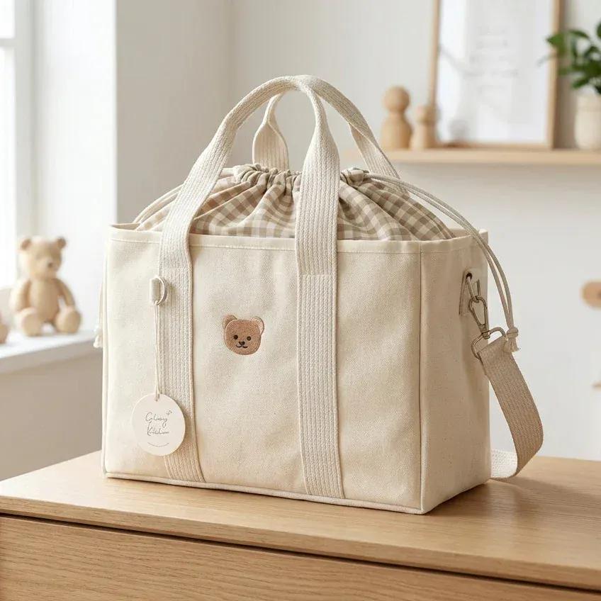 Sac à Lange à Bandoulière Sac à Langer Cabas Pratique et Élégant avec Grande Capacité Organisée