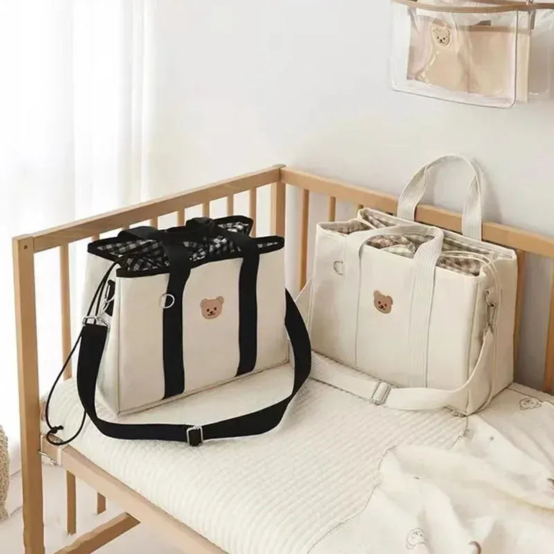 Sac à Lange à Bandoulière Sac à Langer Cabas Pratique et Élégant avec Grande Capacité Organisée