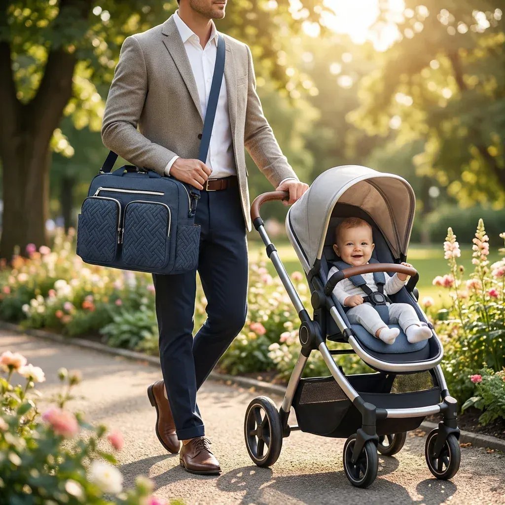 Sac à Lange à Bandoulière Sac à Langer Compact – Signature Care™ - Léger, Déperlant & Ultra Organisé