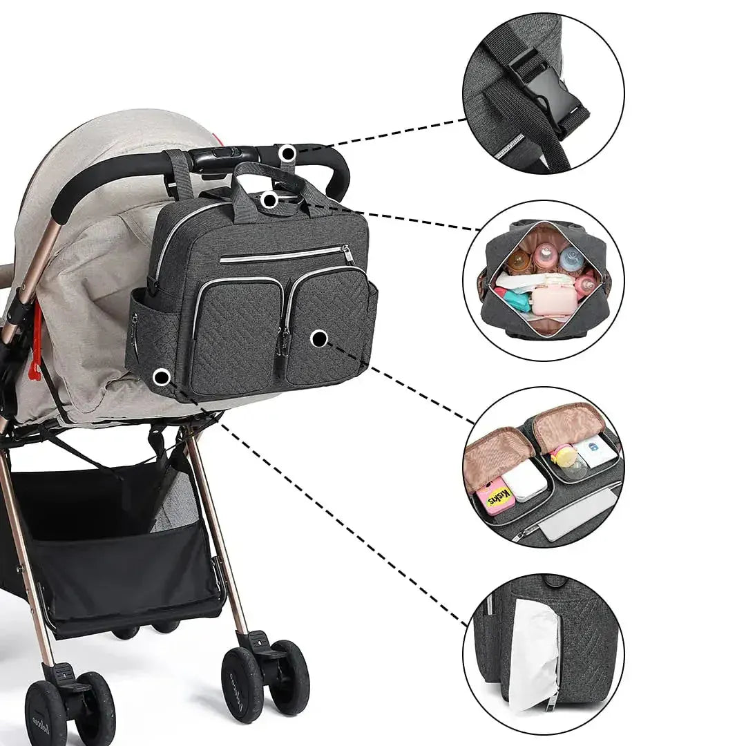 Sac à Lange à Bandoulière Sac à Langer Compact – Signature Care™ - Léger, Déperlant & Ultra Organisé