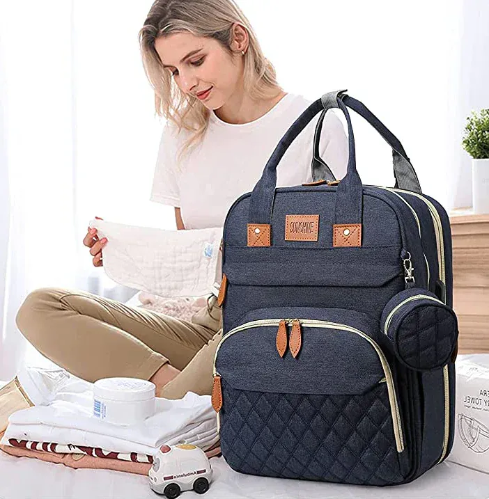 Sac à Langer Convertible 2-en-1 avec Lit Bébé – Imperméable & Grande Capacité