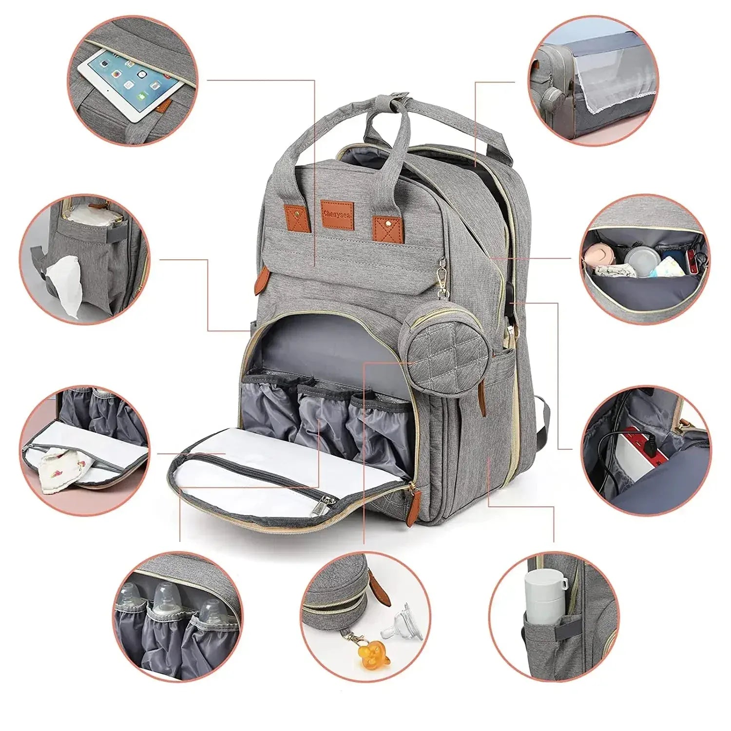 Sac à Langer Convertible 2-en-1 avec Lit Bébé – Imperméable & Grande Capacité