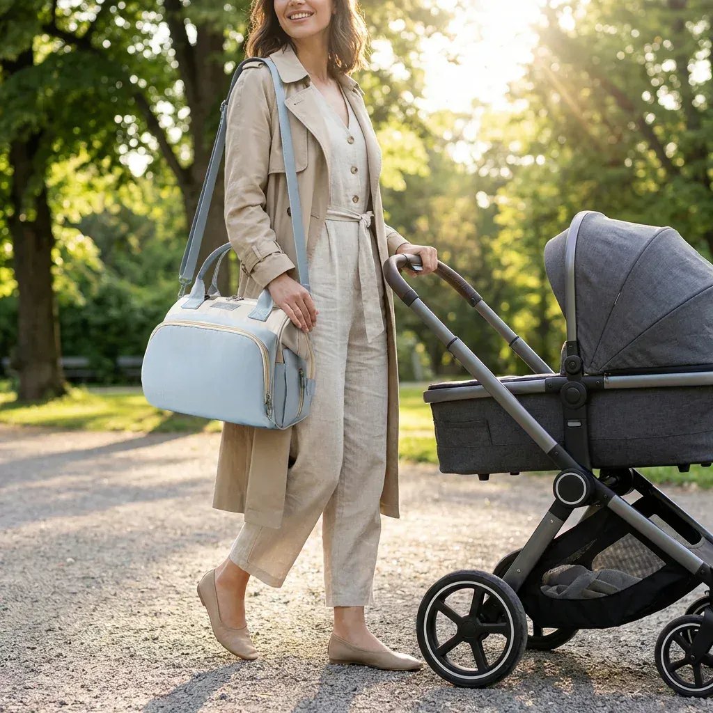 Sac à Lange à Bandoulière Sac à Langer Élégant – Le parfait équilibre entre style et fonctionnalité