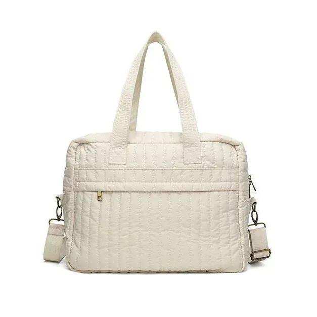 Sac à Lange à Bandoulière Sac à Langer en Coton Matelassé Doux et Grande Capacité