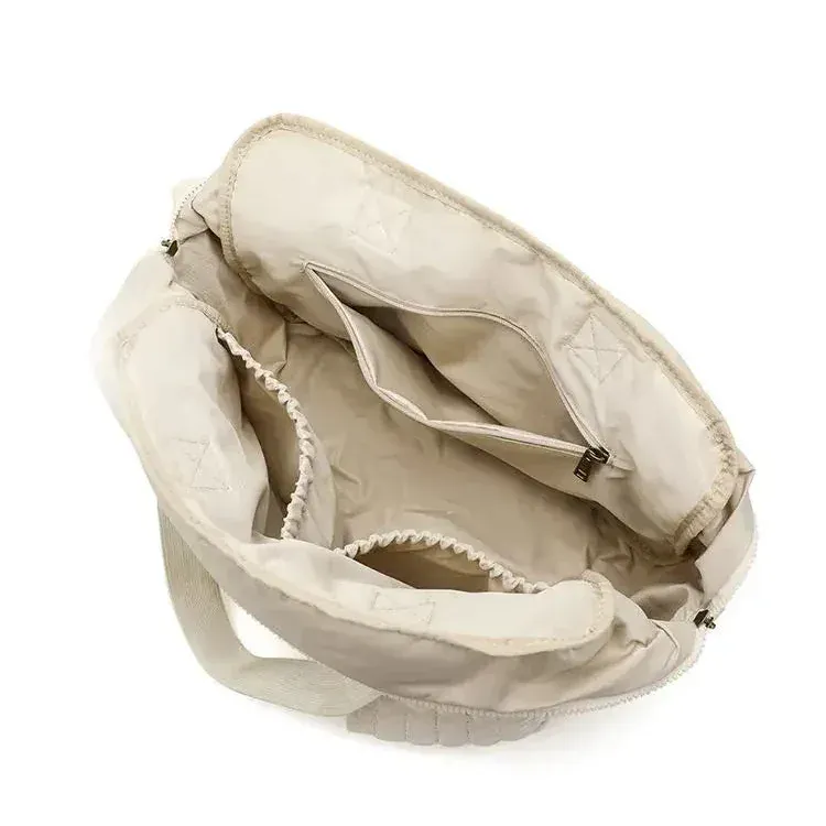 Sac à Lange à Bandoulière Sac à Langer en Coton Matelassé Doux et Grande Capacité