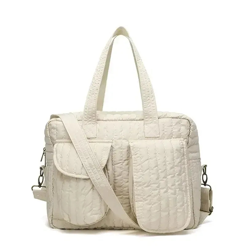 Sac à Lange à Bandoulière Sac à Langer en Coton Matelassé Doux et Grande Capacité