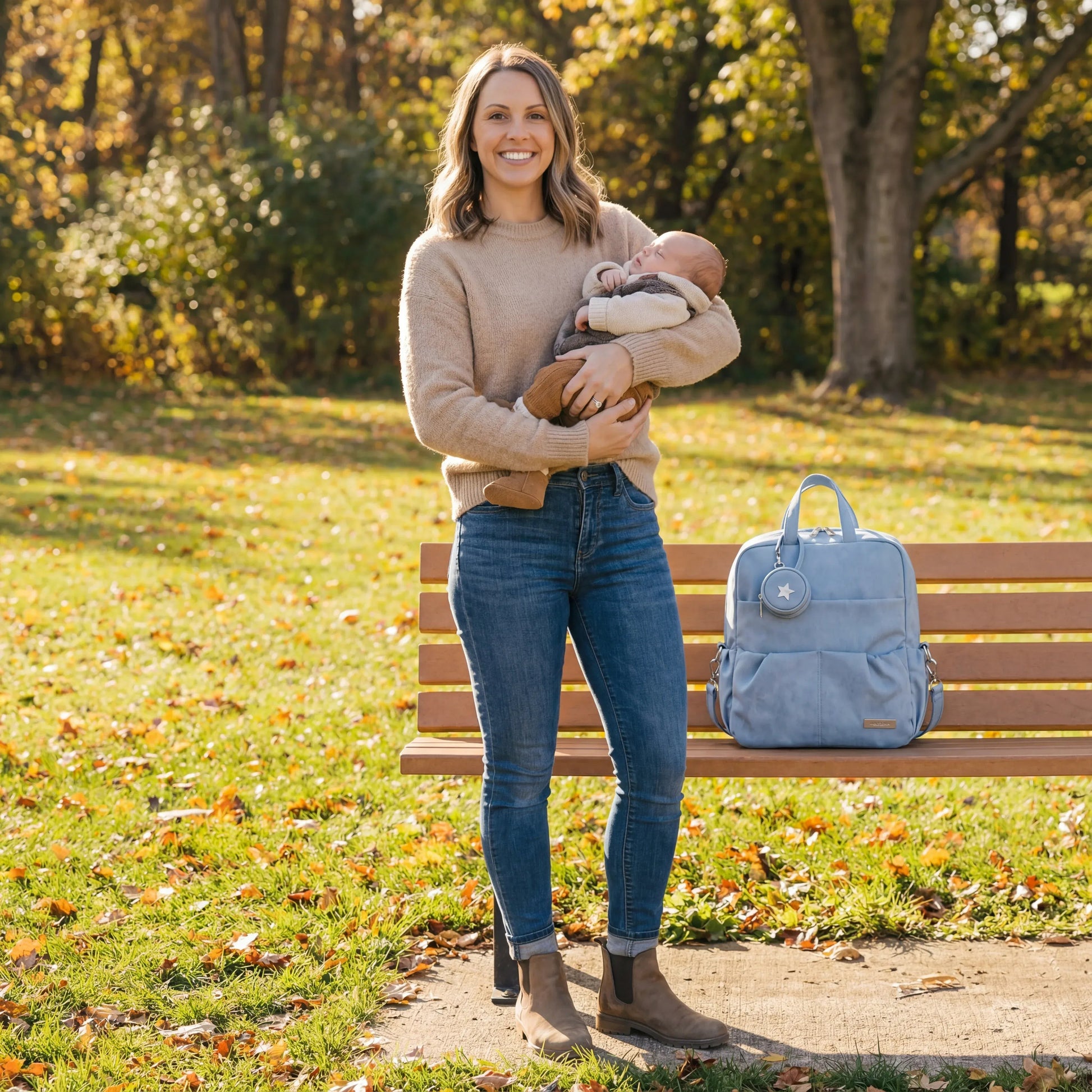 Sac à Dos à Langer Sac à Langer Cuir PU – Élégant, Imperméable et Ultra-Organisé