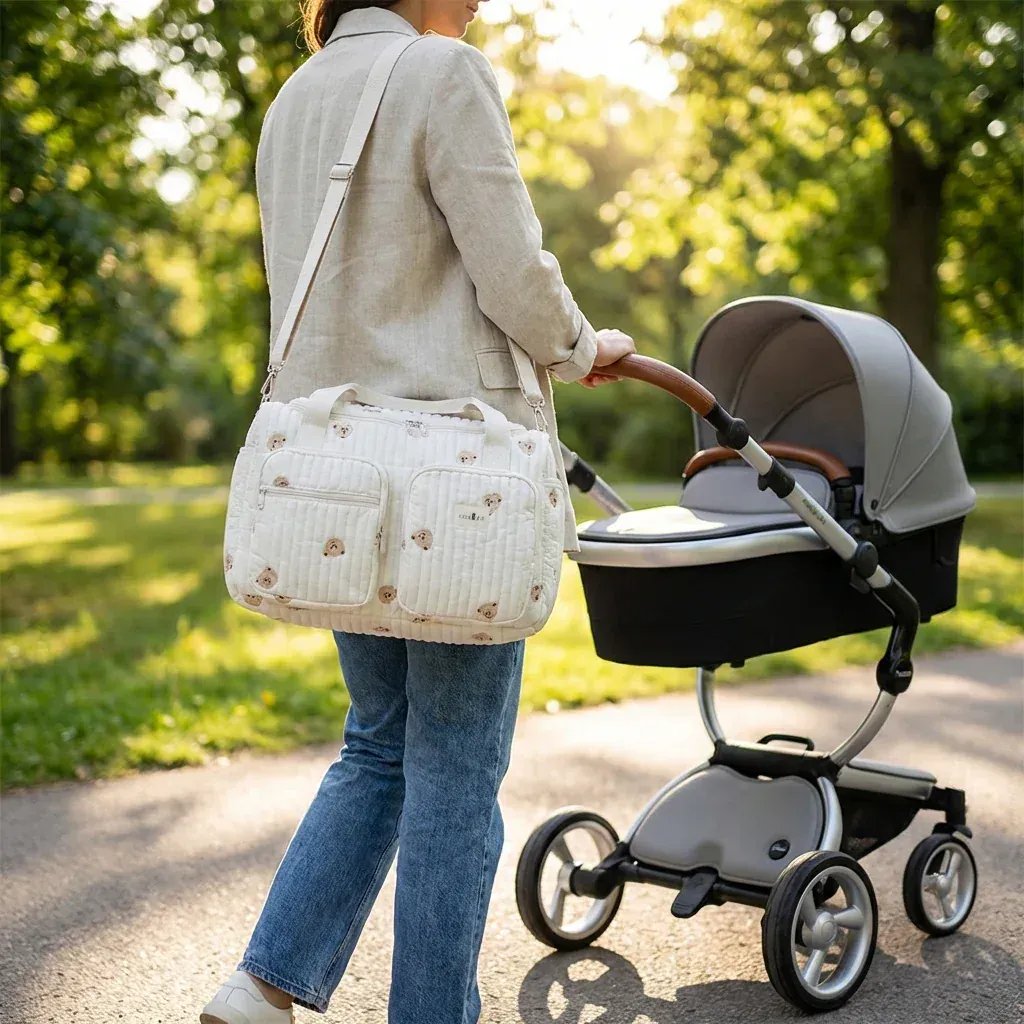 Sac à Lange à Bandoulière Sac à Langer Fourre-Tout – Sac Bébé Grande Capacité, Spacieux et Pratique