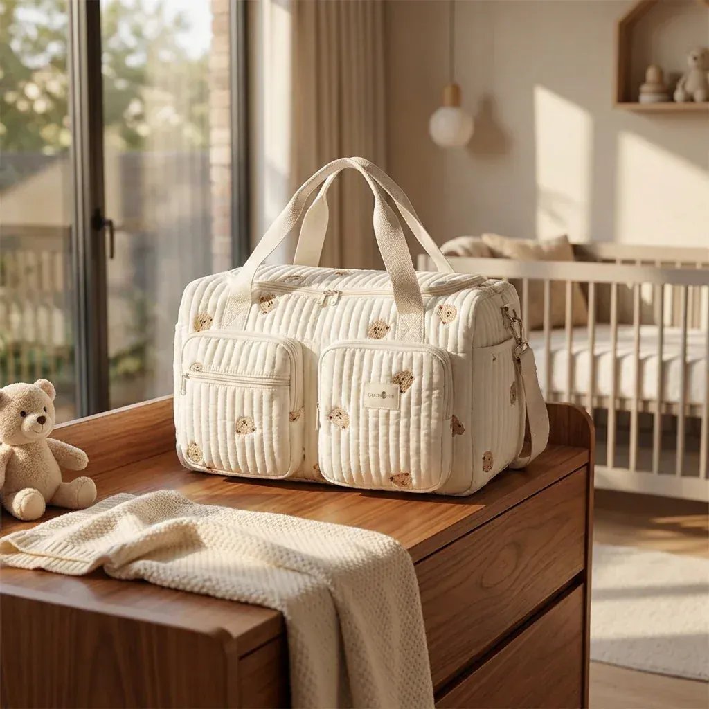 Sac à Lange à Bandoulière Sac à Langer Fourre-Tout – Sac Bébé Grande Capacité, Spacieux et Pratique