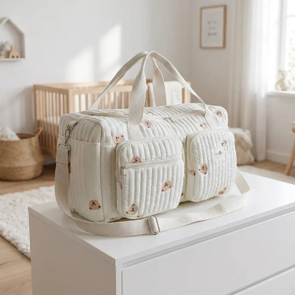 Sac à Lange à Bandoulière Sac à Langer Fourre-Tout – Sac Bébé Grande Capacité, Spacieux et Pratique