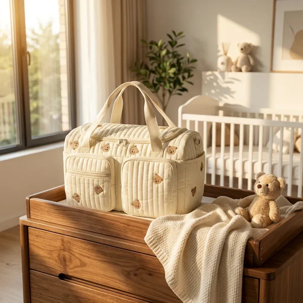 Sac à Lange à Bandoulière Sac à Langer Fourre-Tout – Sac Bébé Grande Capacité, Spacieux et Pratique