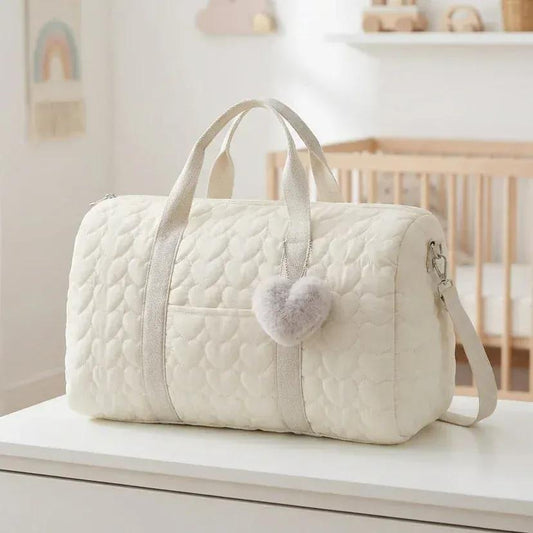 Sac à Lange à Bandoulière Sac à Langer Maternité Grande Capacité Matelassé et Élégant