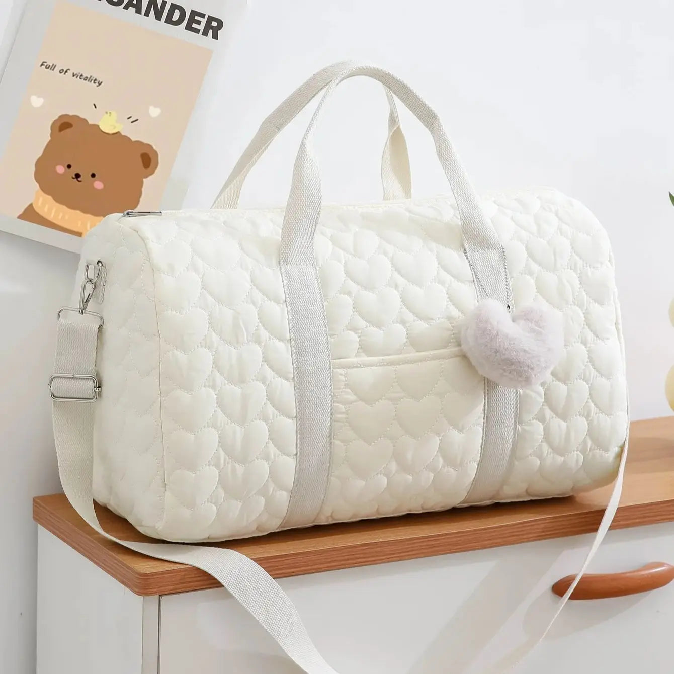 Sac à Lange à Bandoulière Sac à Langer Maternité Grande Capacité Matelassé et Élégant