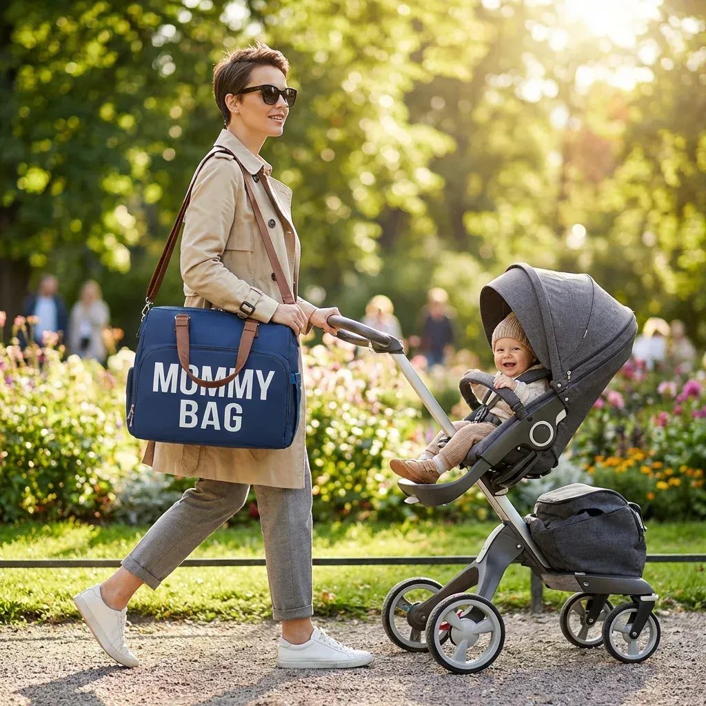 Sac à Lange à Bandoulière Sac à Langer Mommy Bag Grande Capacité – Pratique, Tendance et Multifonction