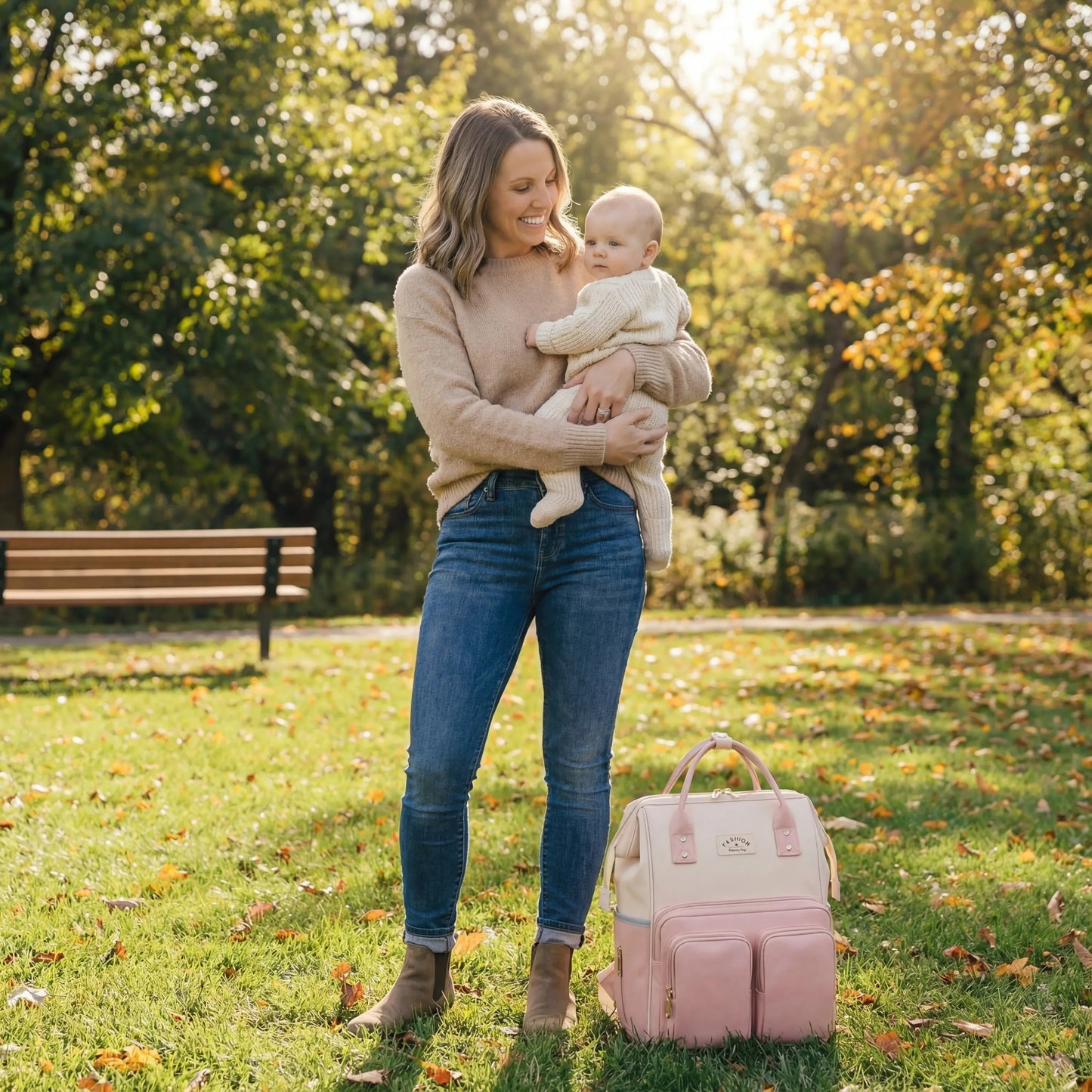 Sac à Dos à Langer Sac à Langer Multifonction – Grand Rangement & Confort Waterproof