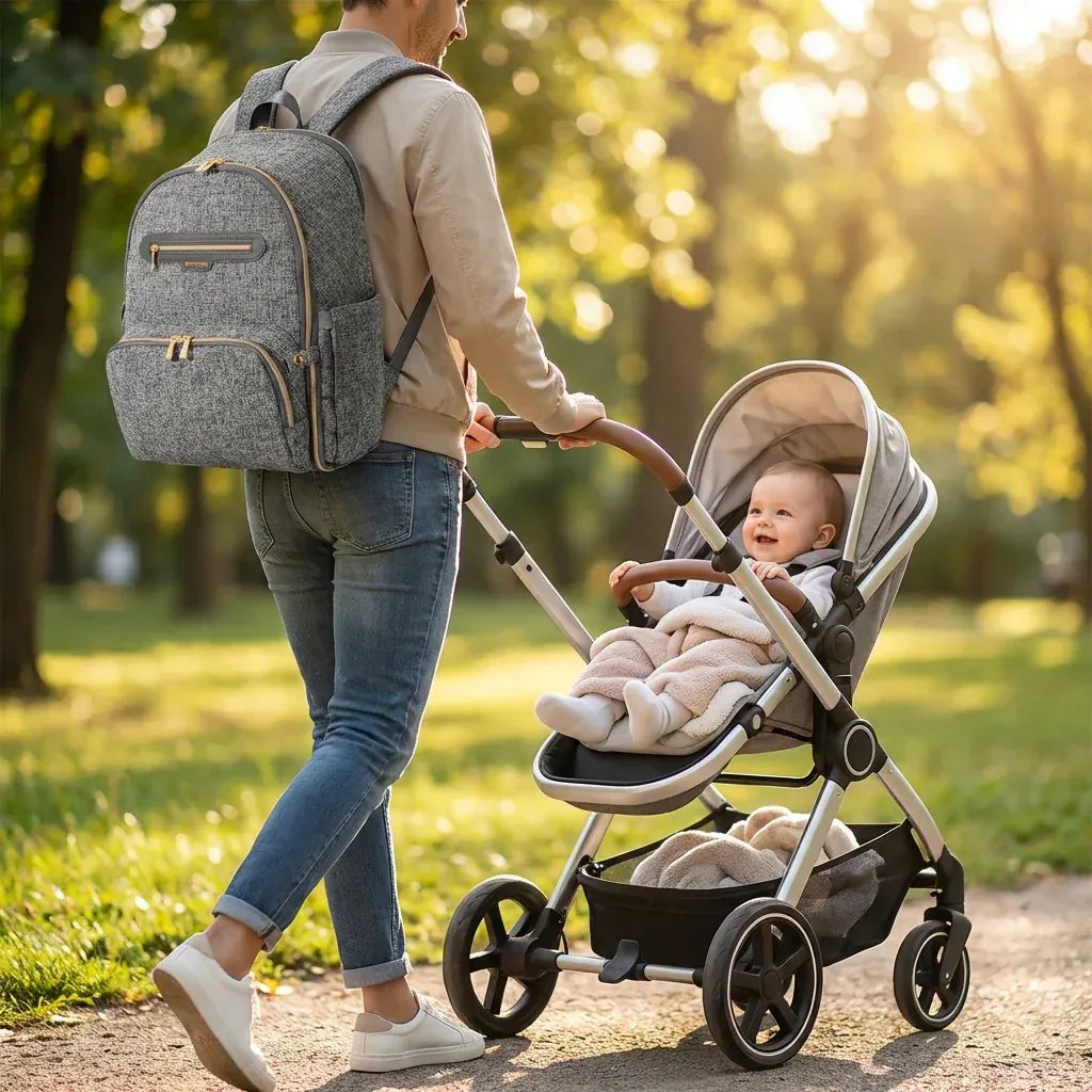 Sac à Dos à Langer Sac à Langer Luxe Multifonction – Élégant, Spacieux et Ultra Pratique