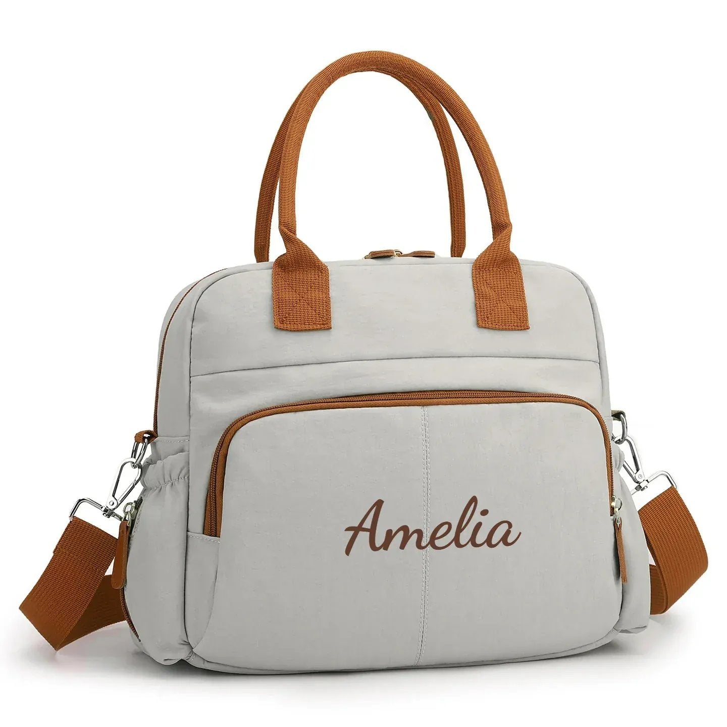 Sac à Lange à Bandoulière Sac à Langer Personnalisable avec Prénom – Pratique, Élégant et Multifonction