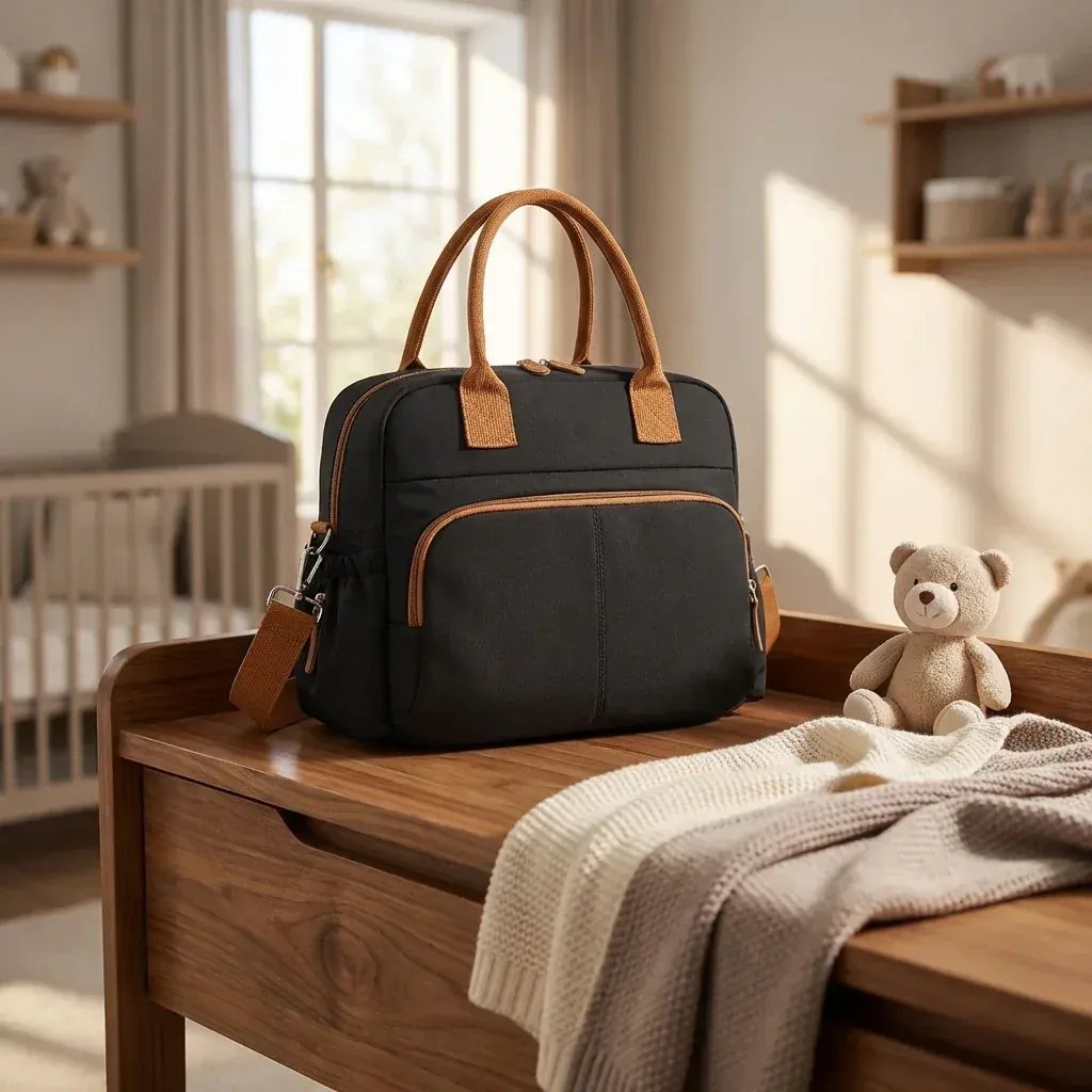 Sac à Lange à Bandoulière Sac à Langer Personnalisable avec Prénom – Pratique, Élégant et Multifonction